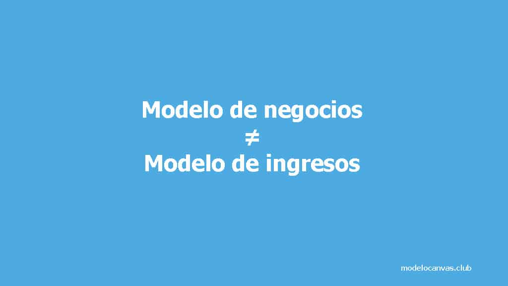 Modelo de negocio Modelo de ingresos diferente